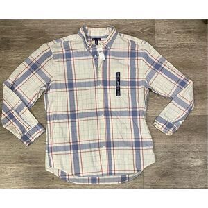Gap Men’s XXL Slim Fit White and Blue Striped Dress Casual Button Down New